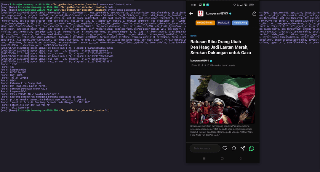 Riset Optical Character Recognition (OCR) in Mobile image